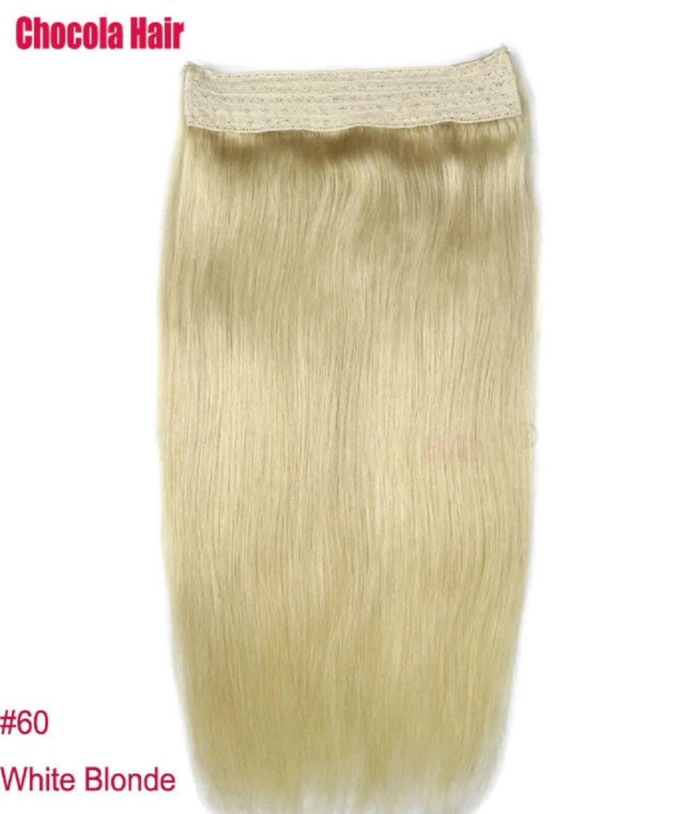 Halo Hair Extensions Human Hair Wire Human Hair Natural Straight Hairpiece  Hair Extension Invisible Fish Line
