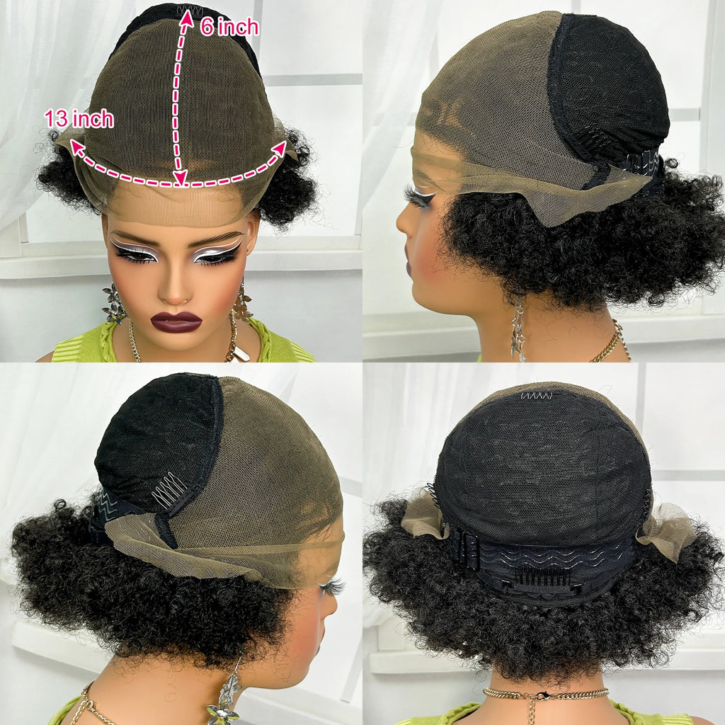 13x6 Lace Front Braids Wig with Baby Hair Synthetic Afro Curly Cornrow Braided Short Wigs for Black Women Natural Lace Bob Wigs