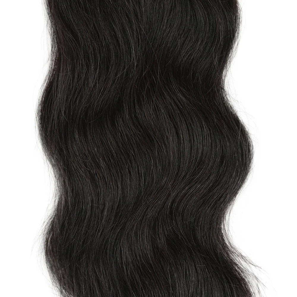 Sleek Human Hair Bundles For Women 100% Unprocessed Human Hair Wavy Doule Drawn Bundles Weave Extensions Singles Bundles
