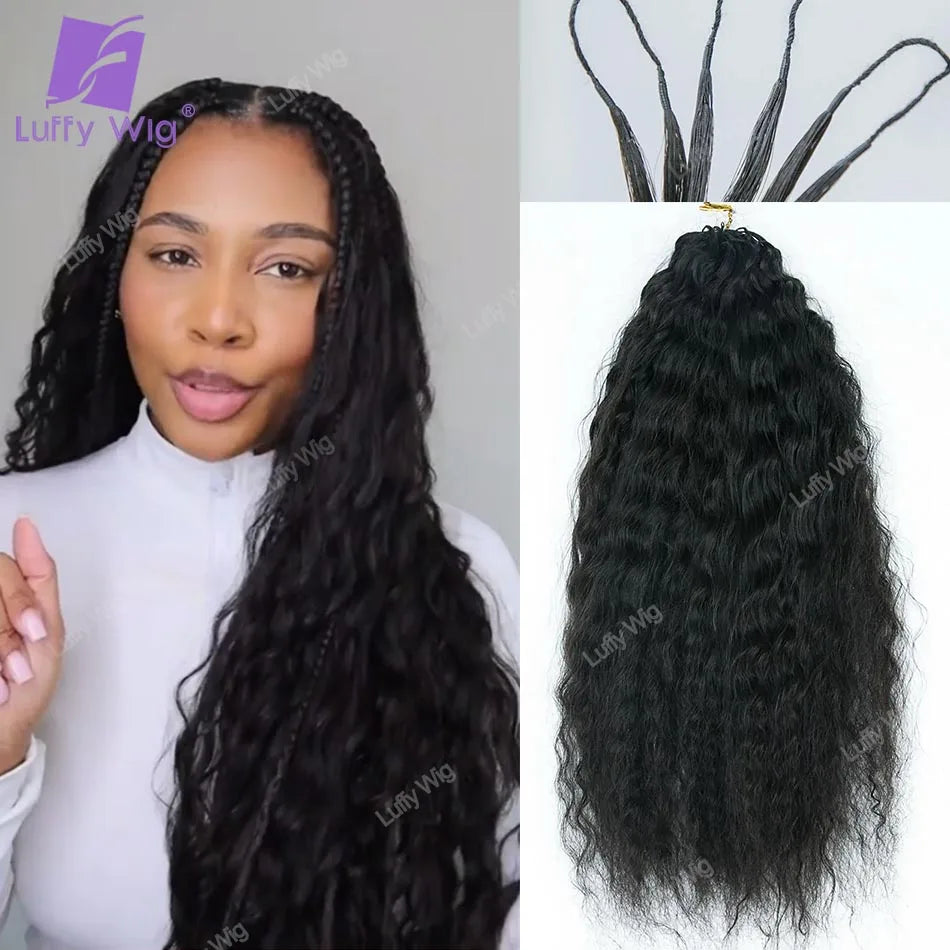 Wet and Wavy Human Hair Crochet Braids Extensions Pre Separated Burmese Remy Hair Bundles With Loop Knotless For Braiding