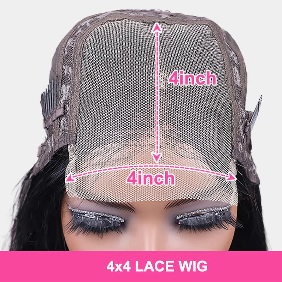 180% 13x4 Lace Frontal Wigs Silky Straight Human Hair Transparent Lace Bob Wigs 4x4 5x5 Lace Closure Wig Human Hair For Women