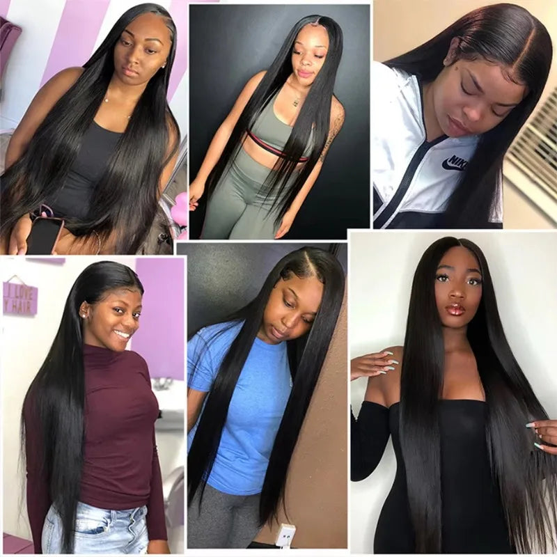 Wear And Go Glueless Human Hair Wigs Pre Plucked Brazilian Straight Lace Frontal Human Hair Wigs For Women Ready To Wear