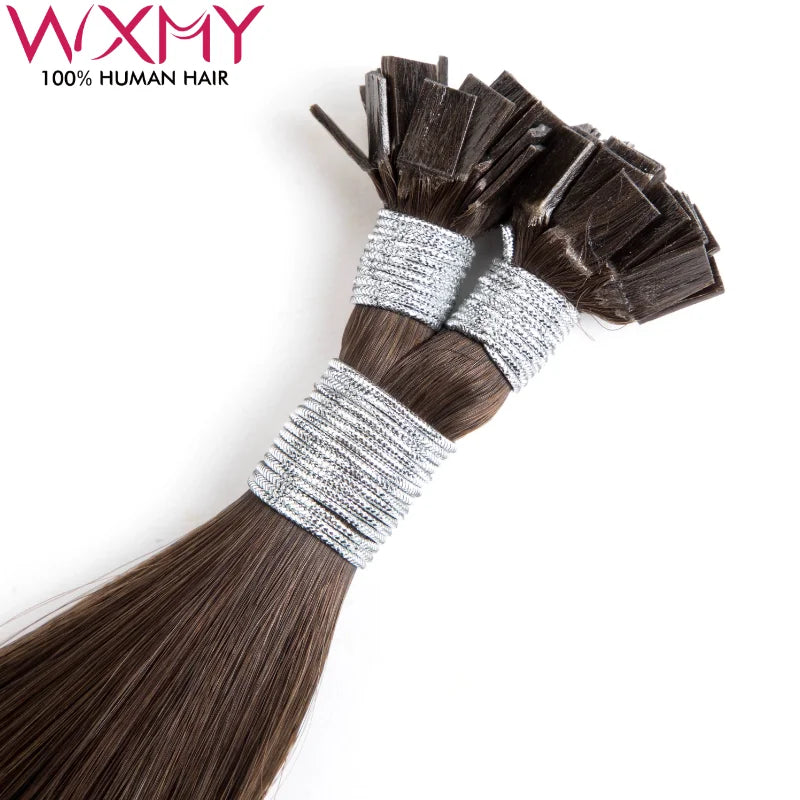Straight Flat Tip Hair Extension High Quality Real Remy Human Hair Keratina Fusion Human Hair for Women Extensions 12-24Inch