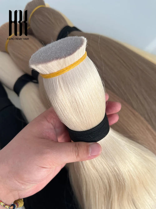 100% Real Remy Human Hair Extensions No Weft Honey Blond Hair Bulk Indian Virgin Crochet Hair Straight Weaving Hair for Braiding