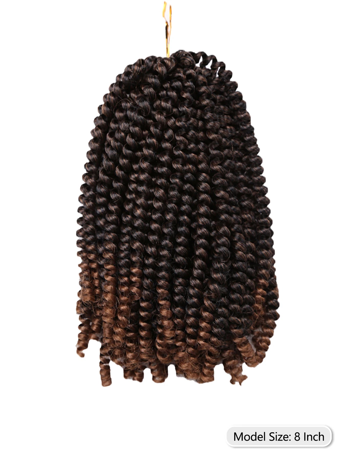 Synthetic Braiding Hair Extensions for Black Women, Spring Twist Hair, Crochet Braids, Ombre Curly Passion, Dreadlocks, 8"