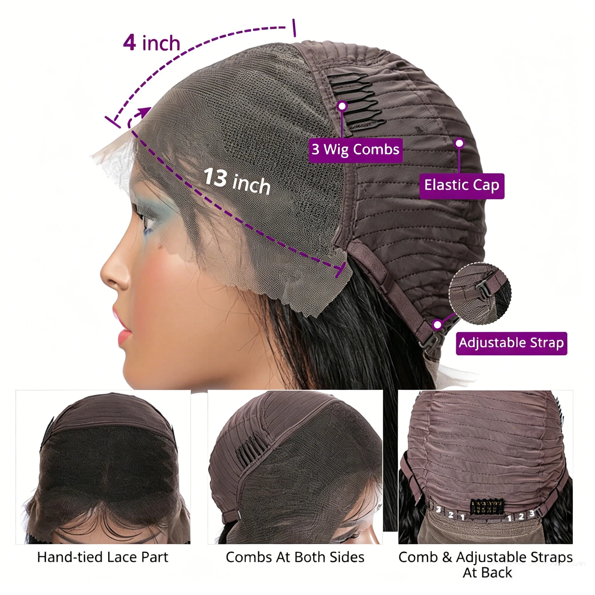 13x4 Transparent Lace Front Short Bob Wigs Human Hair Pre Plucked Natural Color Straight 4x4 Closure Wig Human Hair Wigs