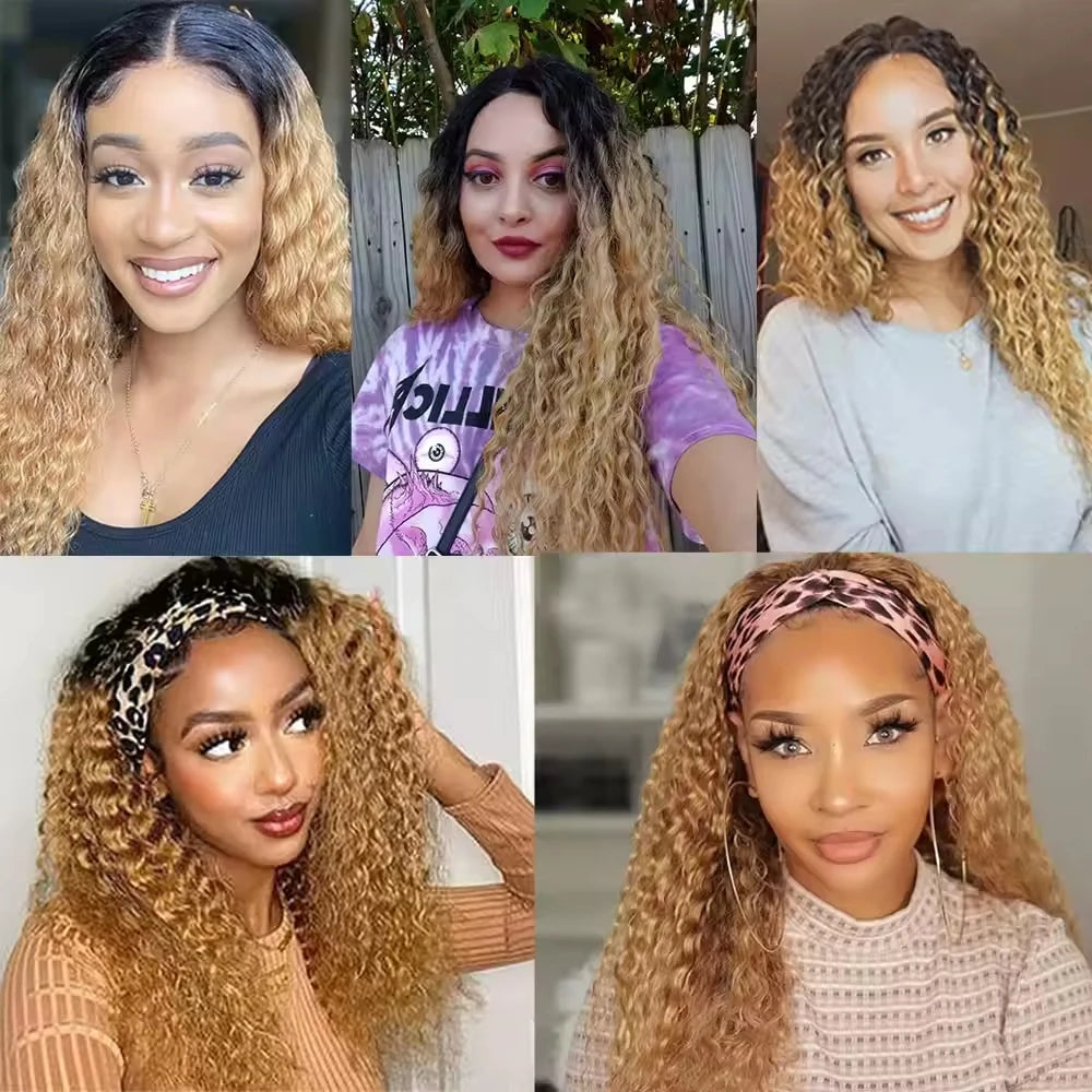 16A 100% Human Hair T1B/27 Honey Blonde Human Hair Bundles Deep Wave Hair Weft Ombre Color #27 Brazilian Hair Extensions 1/3 Pcs