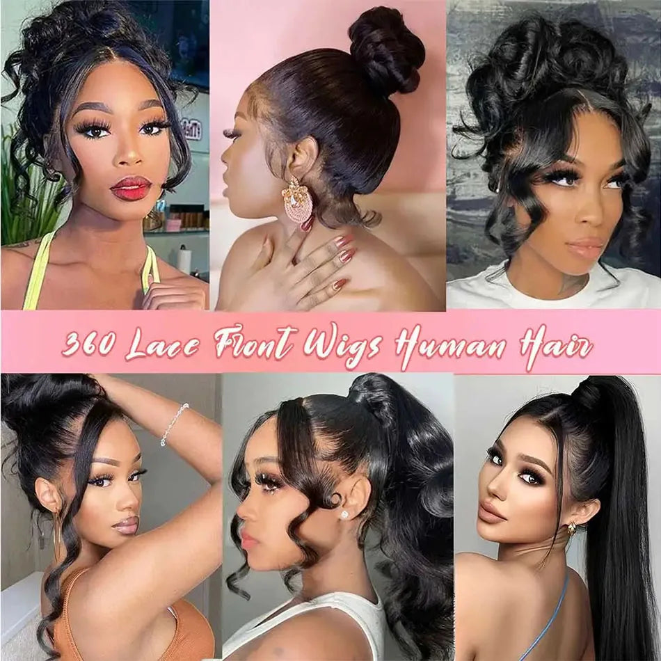 360 Full Lace Wig Human Hair Pre plucked HD Lace Wig 13X4 13x6 Human Hair Wigs Bone Straight Lace Frontal Wig For Women 36 40 in