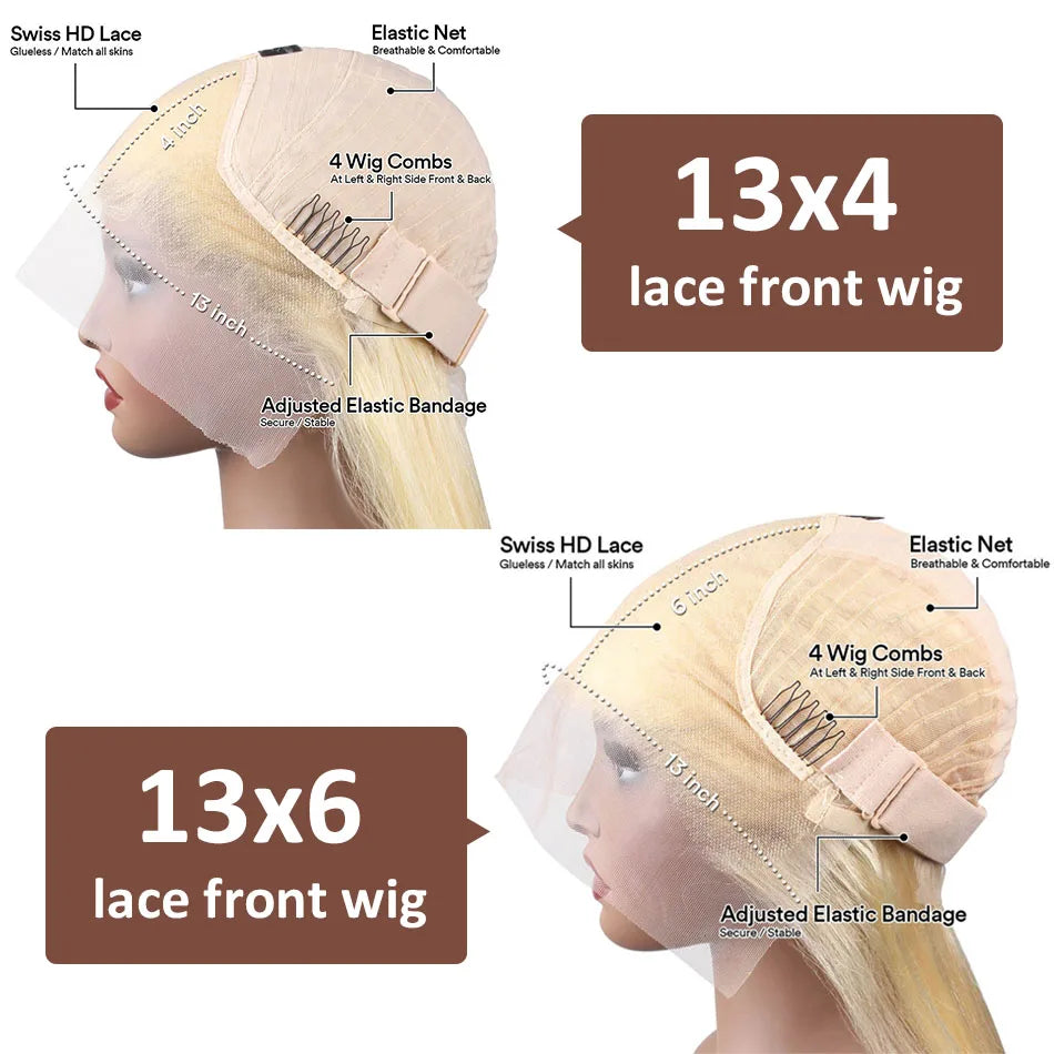 613 Hd Lace Frontal Wig 13X6 Blonde Curly Water Deep Wave Frontal Wig 13X4 Hd Lace Front Pre Plucked Human Hair Wigs 30 38 Inch