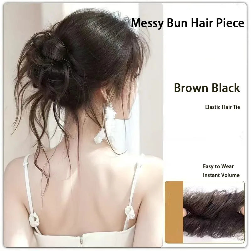 Synthetic Curly Hair Bun Women's Wig for Quick Chignon Daily Party & Wedding Hair Easy Styling Hair Accessory