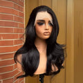 Black Lace Front Wig Long Natural Wave Synthetic Hair 13x4 Frontal Lace Wigs for Women Natural Hairline Daily Wear Cosplay