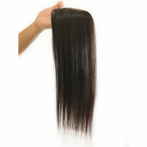 15x16cm Toupee Hair For Women  Topper Human Hair Clips In Silk base Natural Color 130% Virgin Hair Extension