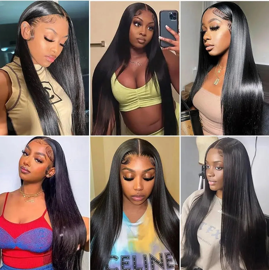 13x6 13x4 Lace Frontal Wigs 100% Human Hair Real 250 300 Density 2x6 5x5 Glueless Wig Super Double Drawn Bob Wig For Black Women