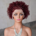 Afro Curly Wigs Colorful Human Hair Wigs with Braids 13×4 Lace Front Wig Remy Human Hair Wig for Women