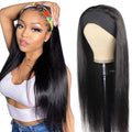 Headband Human Hair Wigs Straight Headband Wigs Human Hair For Black Women Glueless Half Wigs Wear and Go Machine Made