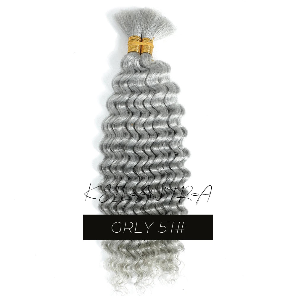 Boho Braids Human Hair Curly Hair Bundles Bulk for Braiding Deep Wave 2 Bundles 100g No Weft Human Hair Bundles Hair Extension