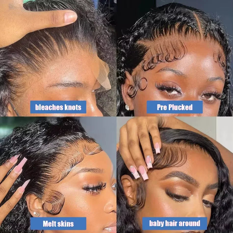 Brazilian Hair Kinky Curly 4X4 Lace Closure Short Bob Wig 100% Human Hair Wig for Women 13x4 Lace Bob Virgin Hair Jerry Curl Wig