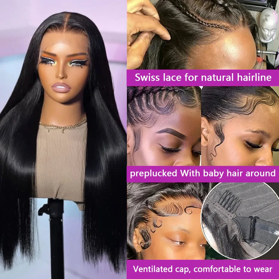 13x6 13x4 Lace Frontal Wigs 100% Human Hair Real 250 300 Density 2x6 5x5 Glueless Wig Super Double Drawn Bob Wig For Black Women