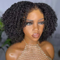 4C Hairline Edge Baby Hair Curly Bob Wig 13x4 Lace Front Human Hair Wigs For Women Remy Branzilian 4x4 Lace Closure Wigs 250%