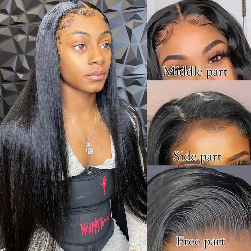 250% HD 30 34 Inch Straight Lace Front Human Hair Wigs 13X4 13X6 Human Hair Lace Frontal Wigs Remy Brazilian Bone Straight Wigs