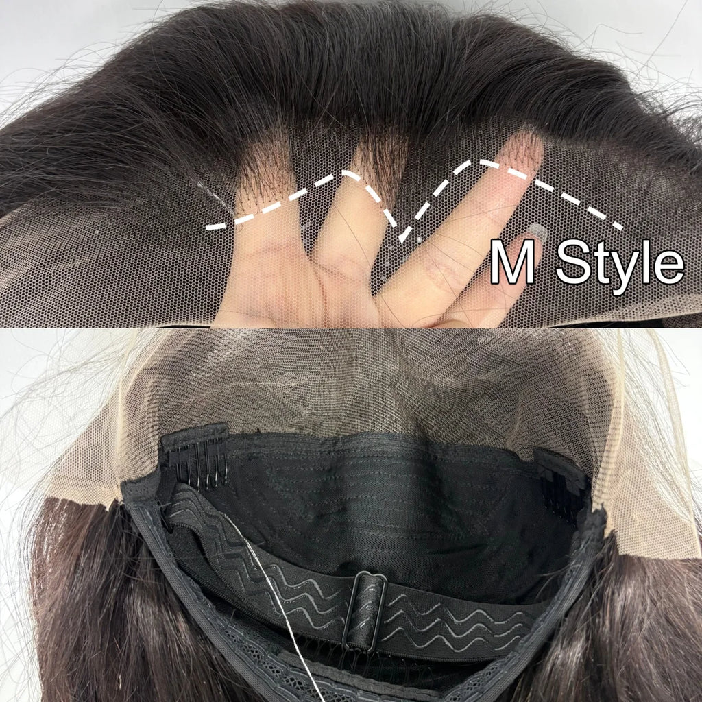 20 22inch 13x4 M-Line Lace Frontal Straight Human Hair Wig Bob Wigs 300% Density Natural PrePlucked Remy Hair Wigs For Women