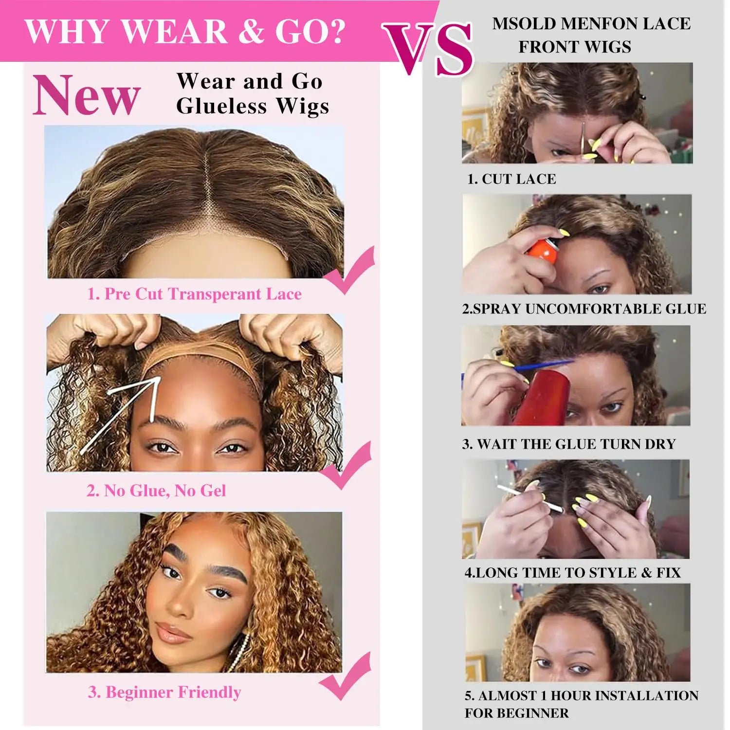 4/27 Highlight Color Curly Bob Wig Human Hair Deep Wave 200% Density 5x5 Glueless Closure Bob Wigs 14 Inch Ombre Brown Lace Wigs
