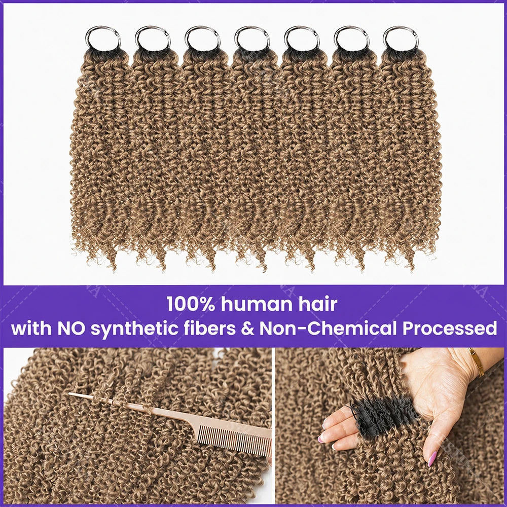 Curly Feather Miracle Knots Crochet Braid Human Hair #27 Blonde Knotless Small Spirals Curly Crochet Hair Extensions For Braids