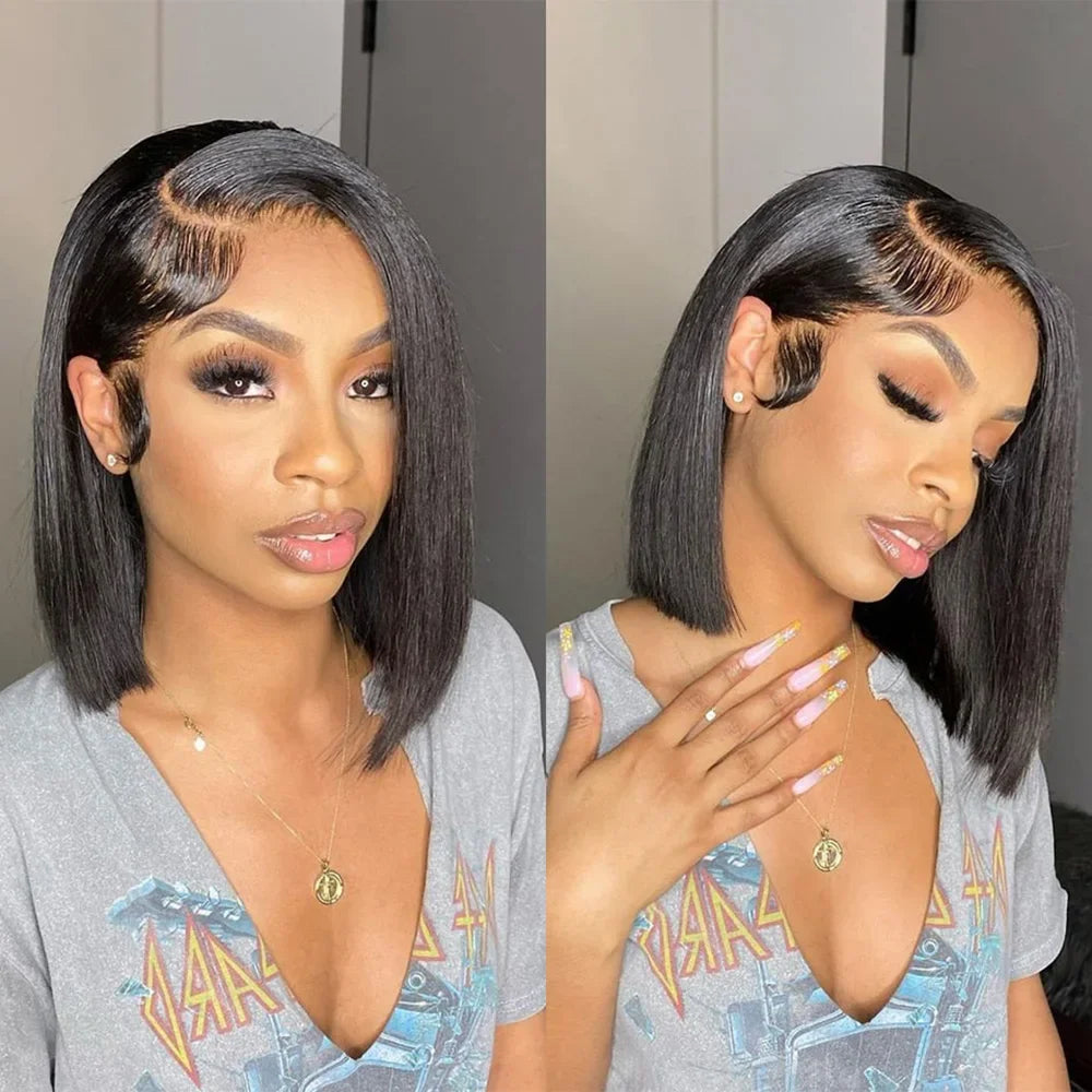 2026 New  Lace Front Bone Straight Wigs Cheap Short Bob Wig