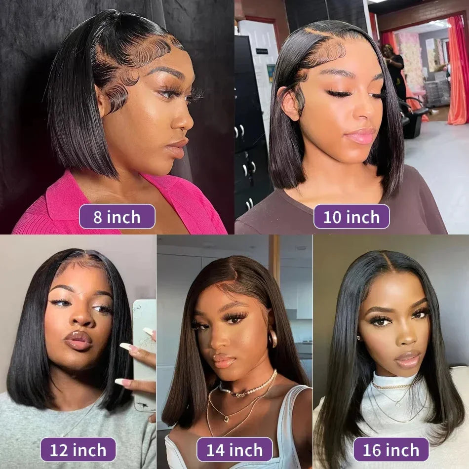 2026 New 4x4 Lace Front Bone Straight Wigs Cheap Short Bob Wig Brazilian Preplucked Lace Frontal Wigs