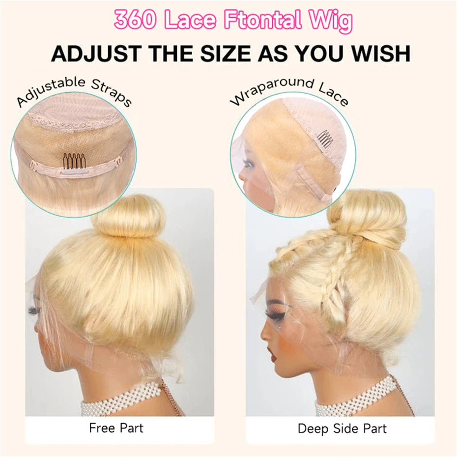360 Full Lace Wig Human Hair Pre Plucked Hd 13x4 13x6 Lace Front Wig Remy Brazilian 613 Blonde Colored Human Hair Wigs For Women