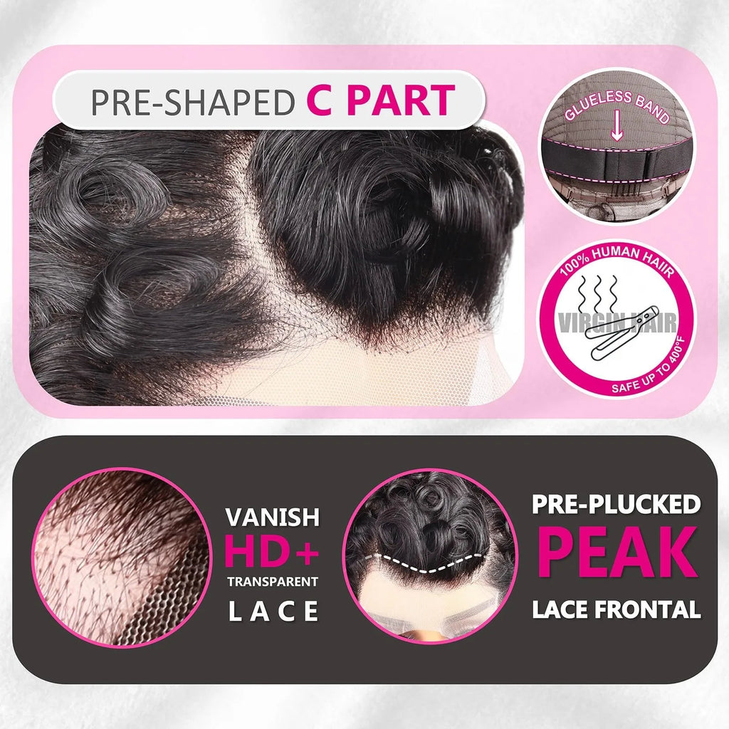 Brazilian Remy Deep Wave Pixie Cut Wig 13x4 Lace Front Pre Plucked Hairline Wavy Style 100 Human Hair For Black Women Daily Wear