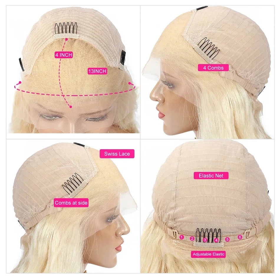 AliPearl Hair P18/613 Lace Front Wig Human Hair Highlight Straight Transparent Lace Front Wig For Women Peruvian 5x5 Closure Wi