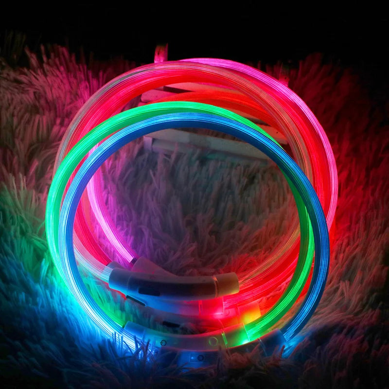 Dog Luminous Charge Collar Led Usb Cat Dogs Collars 3 Modes Detachable Night Led Glow Dog Loss Prevention Collar Pet Accessories