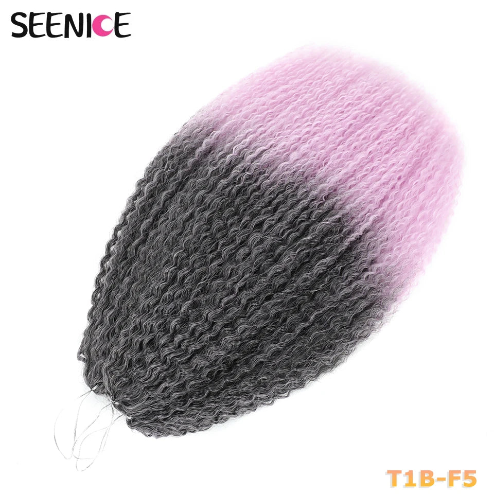 Brazilian Braids Synthetic Crochet Hair Afro Curls Braiding Hair Extensions For Women African Braided Kinky Curly Hair OmbrePink