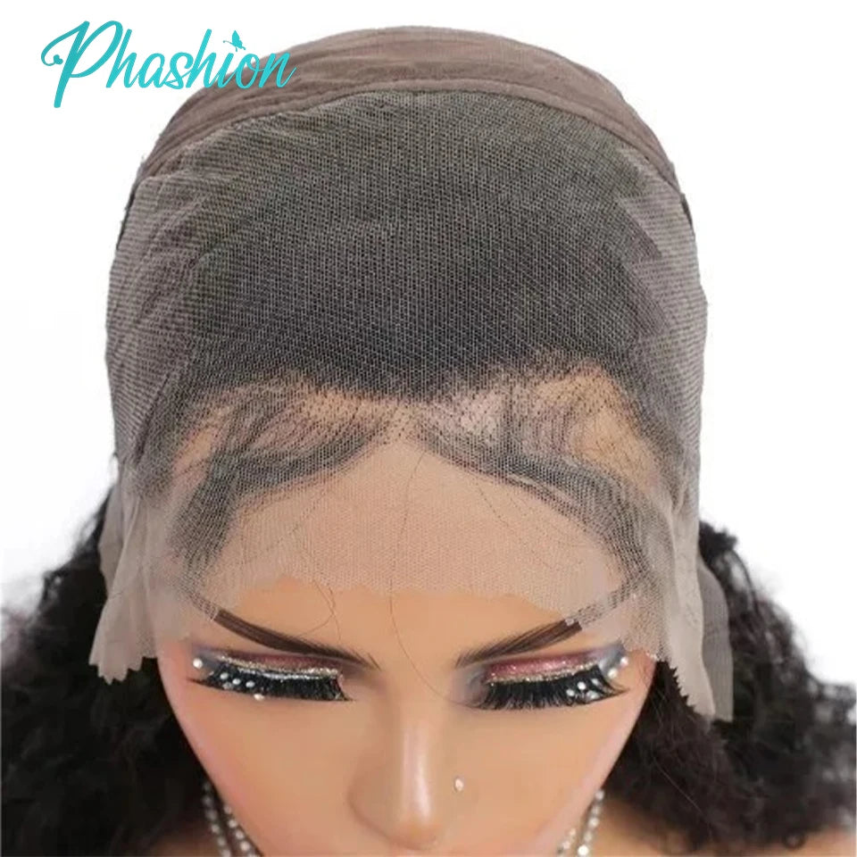Phashion 13x4 Deep Curly Transparent Lace Front Wigs Pre Plucked For Women Full 100 Remy Human Hair Lace Frontal Wig Wear And Go