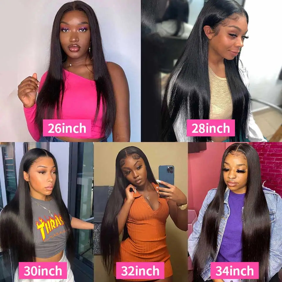 250% HD 30 34 Inch Straight Lace Front Human Hair Wigs 13X4 13X6 Human Hair Lace Frontal Wigs Remy Brazilian Bone Straight Wigs