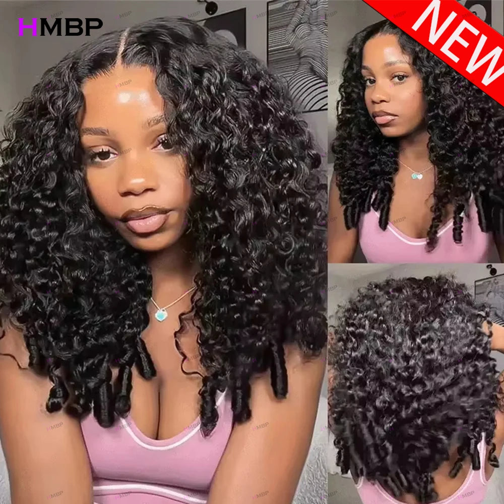 100% Human Hair Wig 400 Density Burmese Curly Human Hair Wig 13x6 HD Lace Frontal Human Hair Brazilian Deep Wave For Black Women
