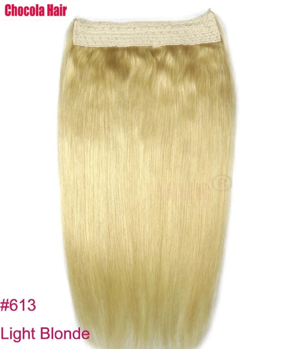 Halo Hair Extensions Human Hair Wire Human Hair Natural Straight Hairpiece  Hair Extension Invisible Fish Line