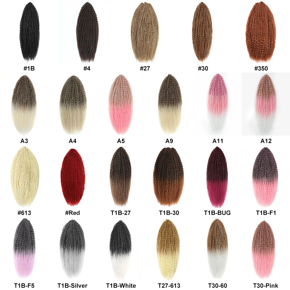 Brazilian Braids Synthetic Crochet Hair Afro Curls Braiding Hair Extensions For Women African Braided Kinky Curly Hair OmbrePink