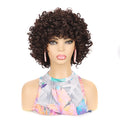Synthetic Wigs Afro Curly Bob Chic Short Curly Hair Brown Wig for Fashion Conscious Women's Daily Wear