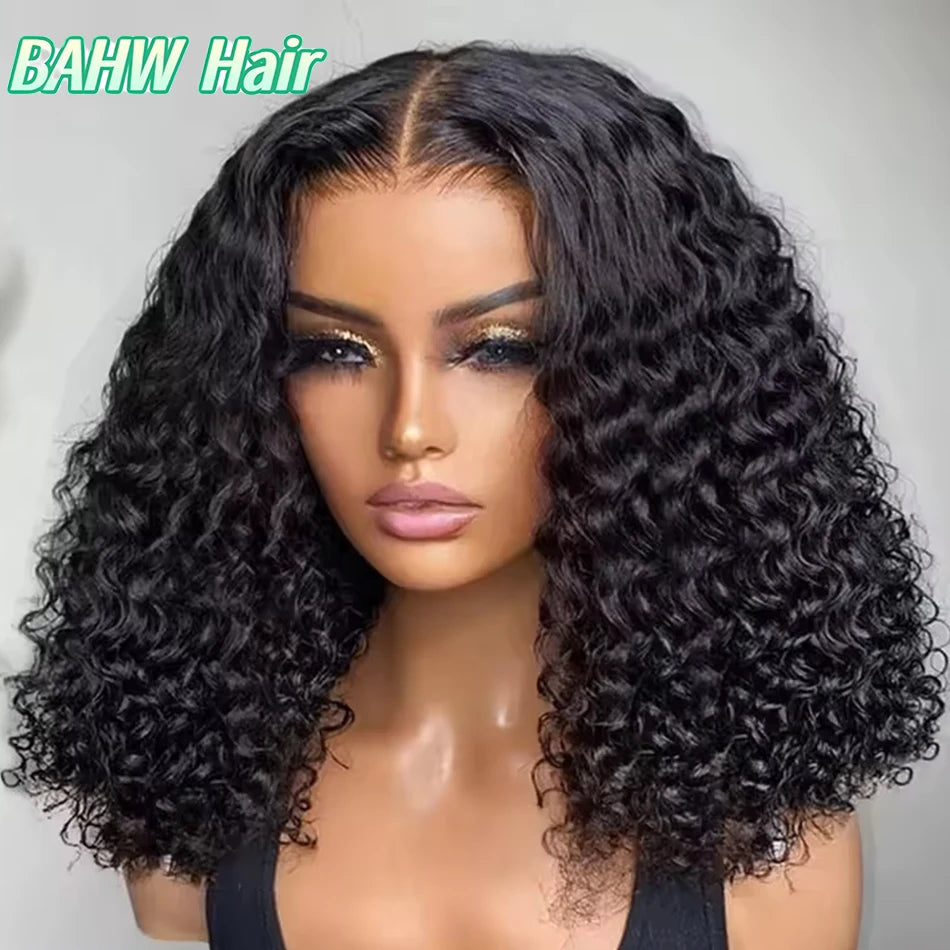 Peruvian Hair Kinky Curly 13X4 Lace Front Short Bob Wig 100% Human Hair Wig For Women 4x4 Lace Closure bob Virgin hair Curl Wig