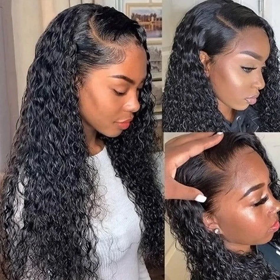 Kinky Curly 13x4 Lace Frontal Only Brazilian Bone Straight 4x4 Lace Closures Pre plucked Natural Water Wave Remy Hair 8-22 Inch