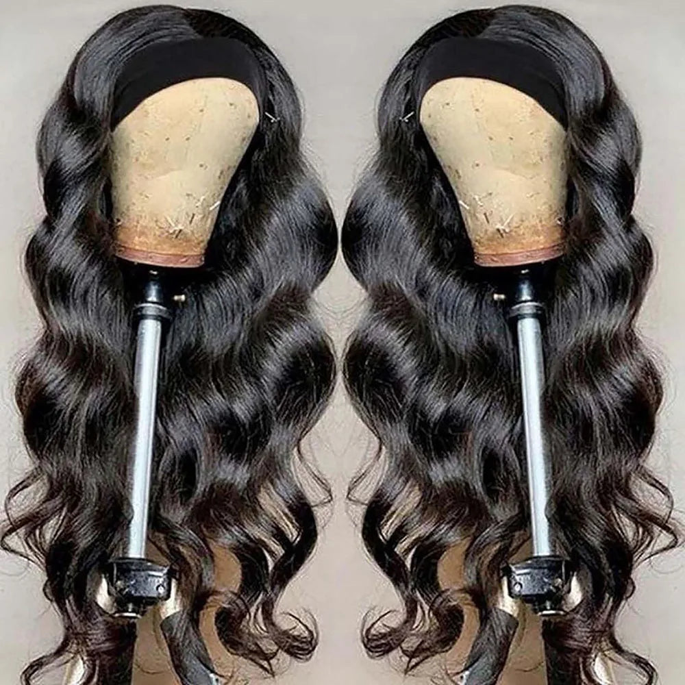 Headband Wigs Human Hair Glueless Body Wave Headband Wig Human Hair Brazilian Virgin Human Hair Headband Wig for Black Women
