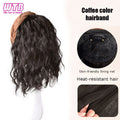 Short Wavy Curly Headband Wig Clip on Hair Extension U-Shaped Hairpieces Synthetic Natural Fake Half Wig for Women