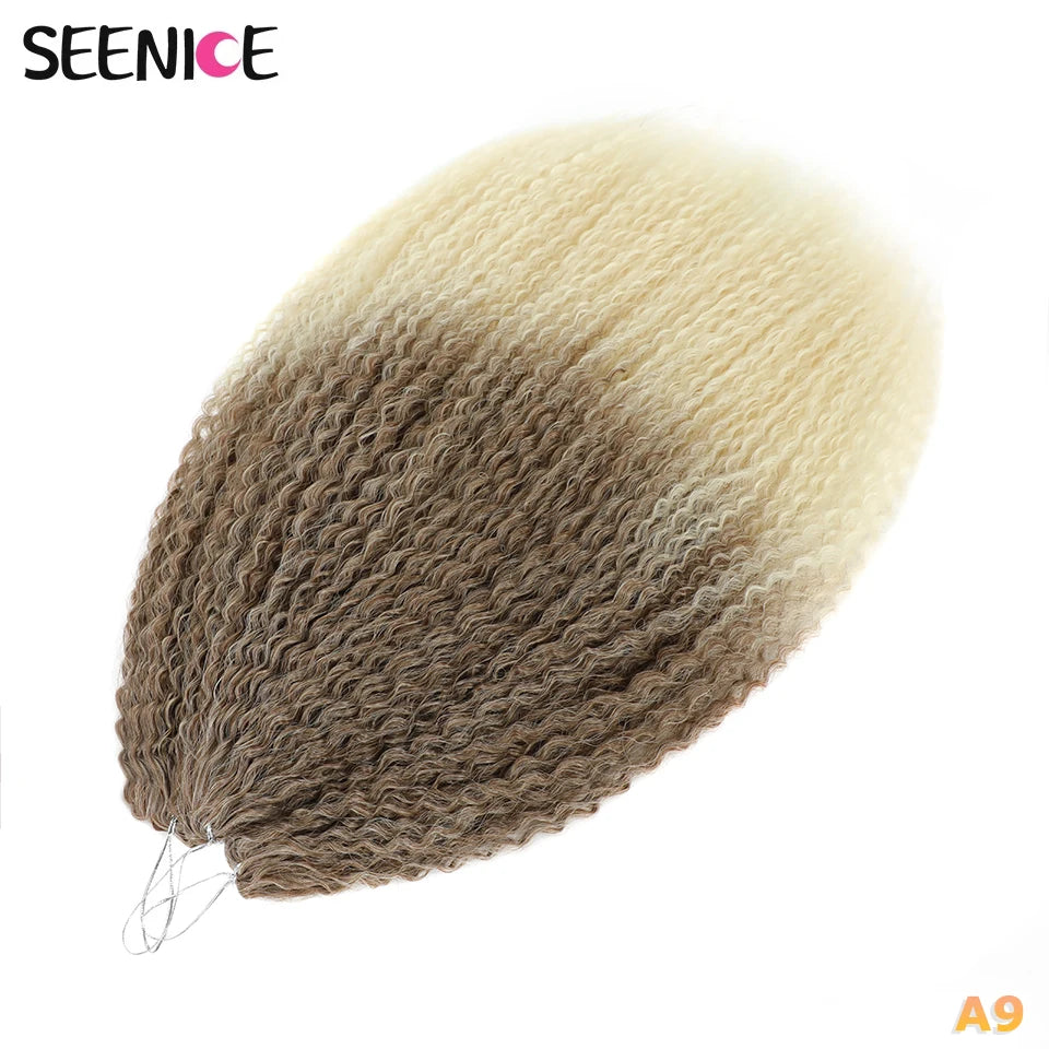 Brazilian Braids Synthetic Crochet Hair Afro Curls Braiding Hair Extensions For Women African Braided Kinky Curly Hair OmbrePink