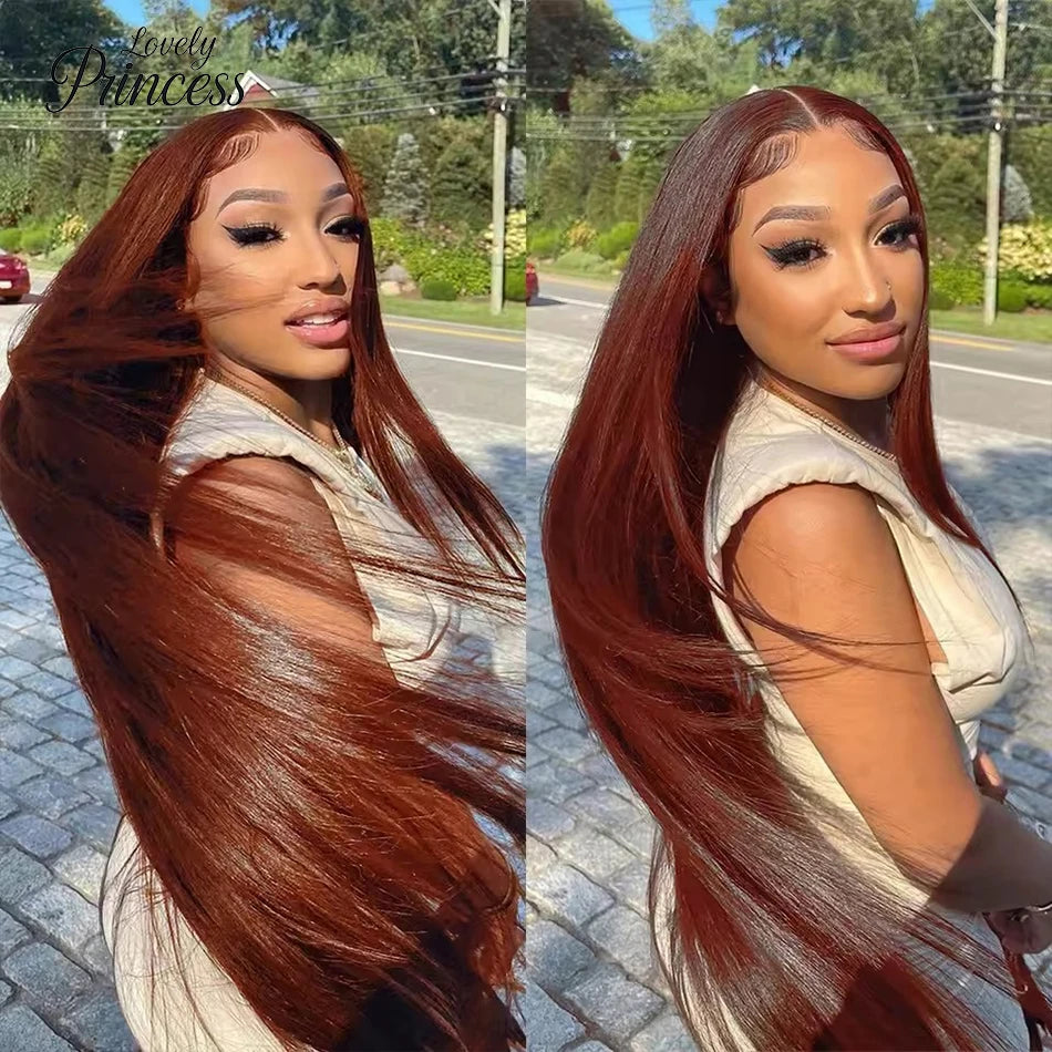 13x4 Reddish Brown Lace Front Human Hair 13x6 Transparent Hd Glueless Straight Lace Frontal Wig 4x4 5x5 Closure Human Hair Wig