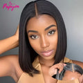 2026 New 10 Inch 4x4 Lace Front Synthetic Wig, Bone Straight Short Bob Preplucked Soft Brazilian Style Daily Wear Fashion Lace F