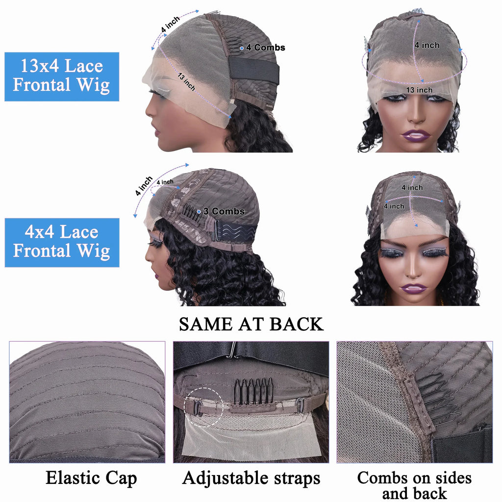Brazilian Hair Kinky Curly 4X4 Lace Closure Short Bob Wig 100% Human Hair Wig for Women 13x4 Lace Bob Virgin Hair Jerry Curl Wig