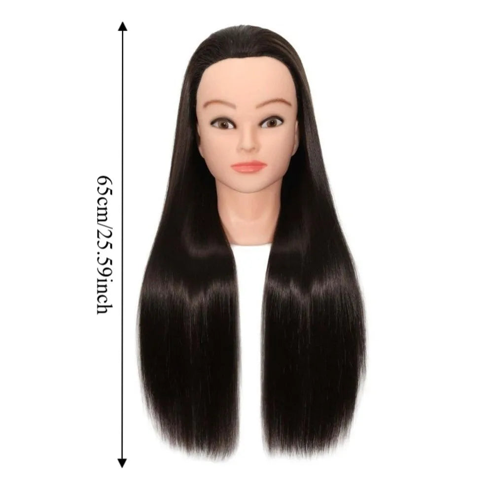 Synthetic Adult Manikin Head Creative Straight Long Hair Training Head Head Model Natural Hairstyle Manikin Head Barbershop