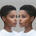 Brazilian Afro Kinky Curly Human Hair Wig Short Pixie Cut Wig Full Machine-Made Wig for Women